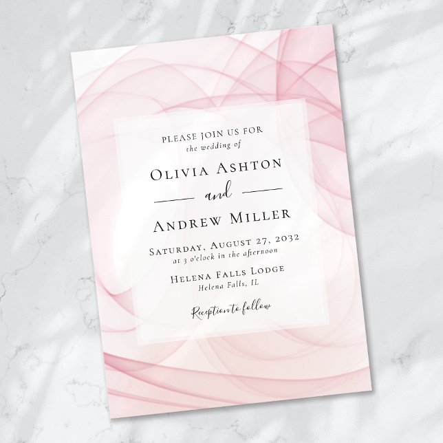 Invitation Mariage d'aquarelle rose (Créateur téléchargé)