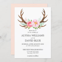 Mariage d'aquarelle rose de la florale de Deer Ant