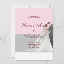 Mariage d'aquarelle rose et gris