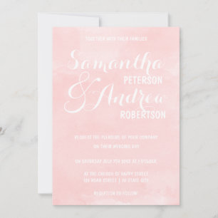 Invitation Mariage d'aquarelle rose vif moderne