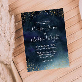 Invitation Mariage d'aquarelle Starry Night Marine