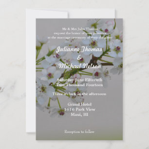 Invitation Mariage d'arbre à fleurs blanches
