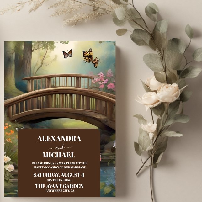 Invitation Mariage d'arbre d'aquarelle du lac Mountain (Créateur téléchargé)