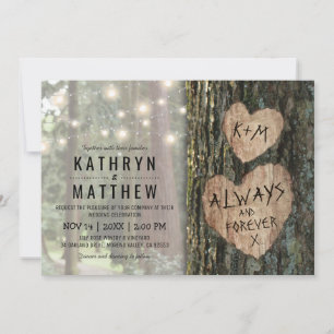 Invitation Mariage d'arbre rustique Lumières clignotantes d