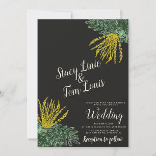 Invitation Mariage d'arbuste botanique Mahonia