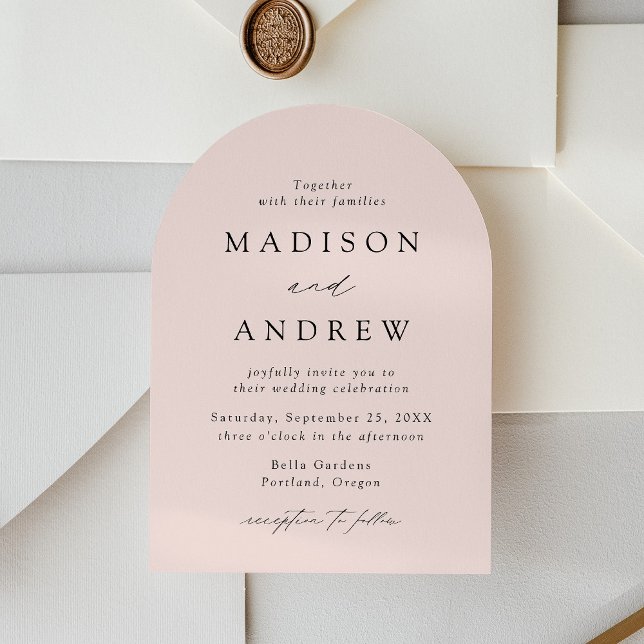 Invitation Mariage d'arc brillant de script élégant moderne (Créateur téléchargé)