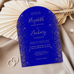 Invitation Mariage d'arc de Parties scintillant Royal Blue Go