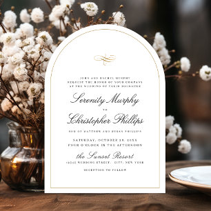Invitation Mariage d'arc de script d'élégance classique simpl