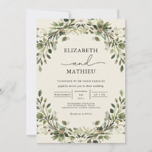 Invitation Mariage d'arc de verdure éthérée