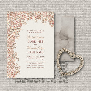 Invitation Mariage d'arc floral en terre cuite