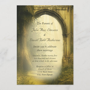 Invitation Mariage d'arc forestier enchanté