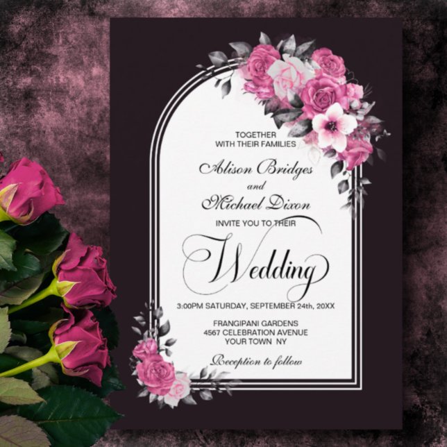 Invitation Mariage d'arc rose (Créateur téléchargé)