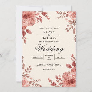 Invitation Mariage d'arche à fleurs de terre