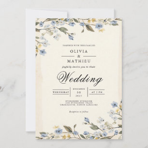 Invitation Mariage d'arche bleu doux