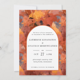Invitation Mariage d'arche en terre cuite moderne Boho