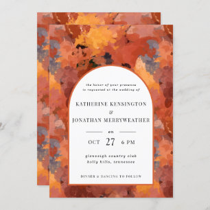Invitation Mariage d'arche en terre cuite moderne Boho