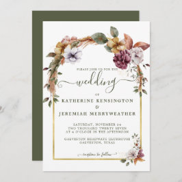 Invitation Mariage d'arche fleurie Boho rustique