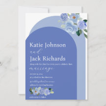 Mariage d'arche florale d'aquarelle bleue