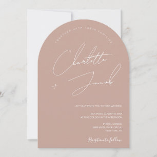 Invitation Mariage d'arche minimaliste rose vierge moderne