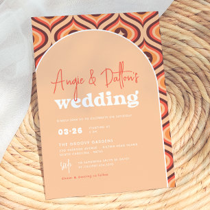 Invitation Mariage d'arche orange moderne
