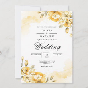 Invitation Mariage d'archivage Golden Blossom
