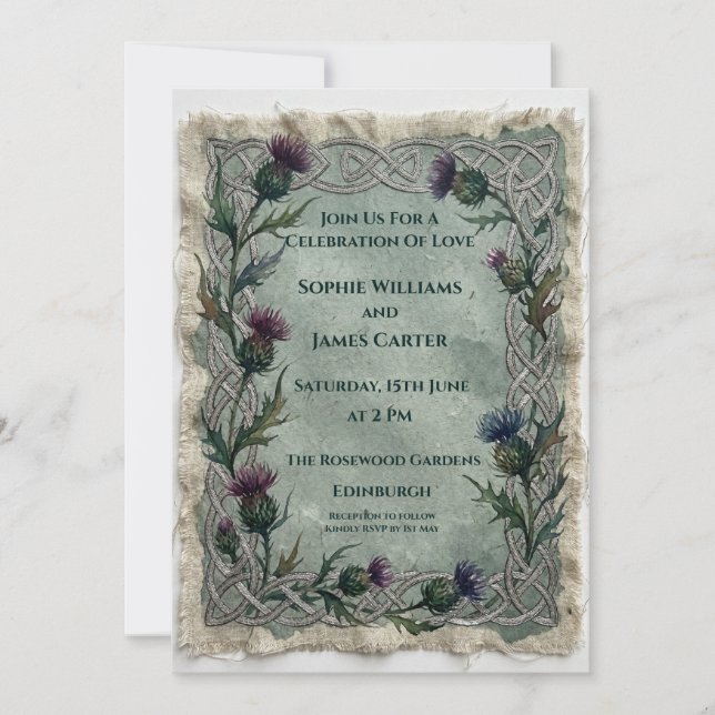 Invitation Mariage Dark Thistle (Devant)