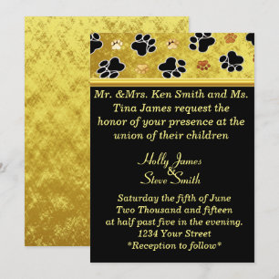 Invitation Mariage d'arrangement de pattes de pattes de feuil