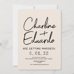 Invitation Mariage d'art contemporain rétro