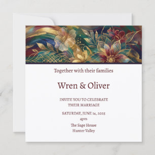 Invitation Mariage d'Art Floral Coloré
