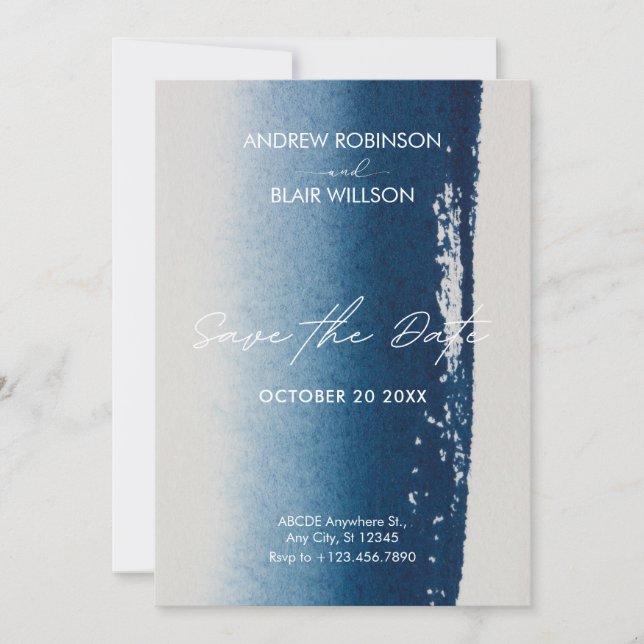Invitation Mariage d'art moderne minimaliste (Devant)