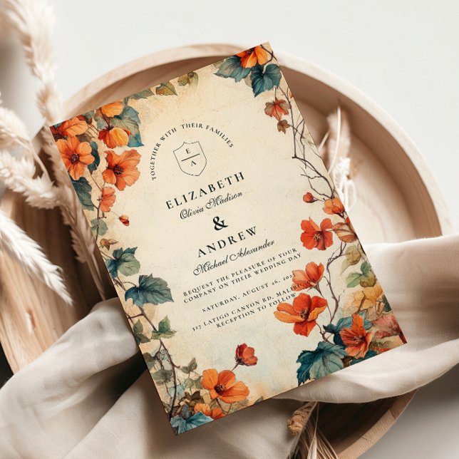 Invitation Mariage d'automne à fleurs traînantes (Créateur téléchargé)