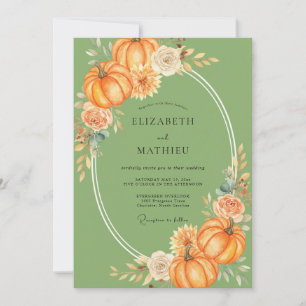 Invitation Mariage d'automne à la citrouille de mousse