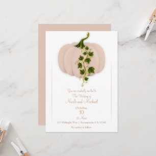 Invitation Mariage d'automne au livre de conte de citrouille