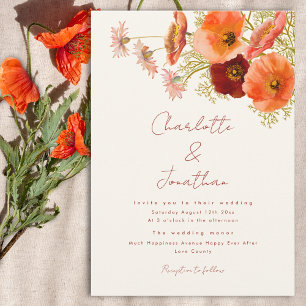 Invitation Mariage d'automne bohème aux fleurs sauvages