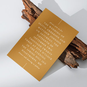 Invitation Mariage d'automne Brun Moutarde   Typographie Mode
