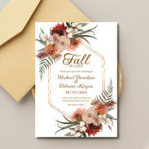 Mariage d'automne géométrique floral en terre cuit