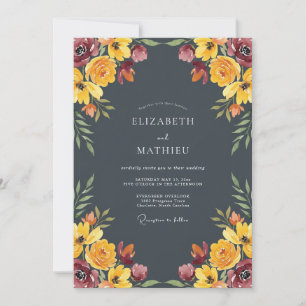 Invitation Mariage d'automne gris ardoise d'humeur changeante