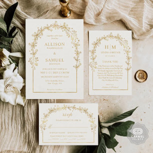 Invitation Mariage d'automne gris blanc personnalisé