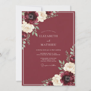 Invitation Mariage d'automne opulent en Bourgogne