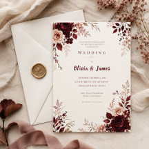 Mariage d'automne romantique en bordeaux profond