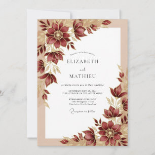 Invitation Mariage d'automne somptueux en Bourgogne