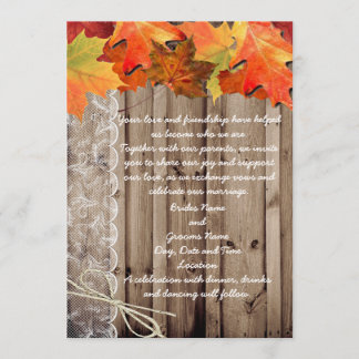 invitation mariage de automne