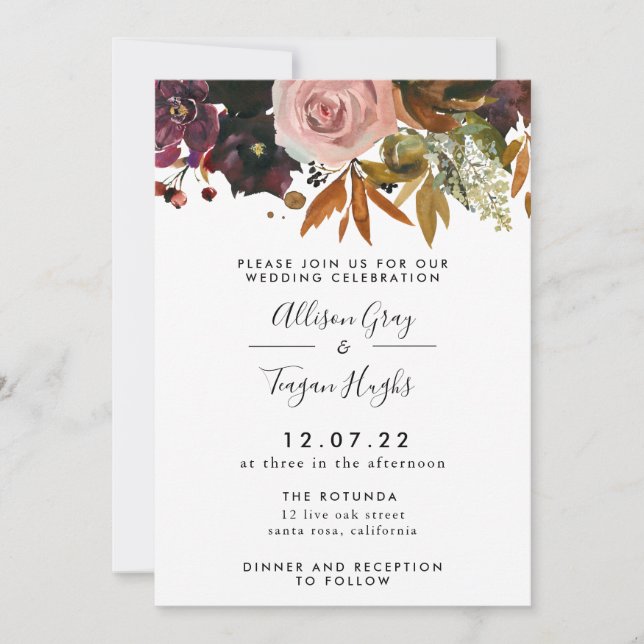 Invitation mariage de automne (Devant)