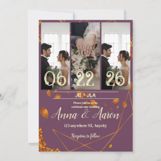 Invitation mariage de automne avec photos | Plum,