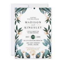 Mariage de automne 🍂 Bleu Profond Floral Élégant 