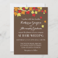 Invitation Mariage de automne Brown vintage Maple 