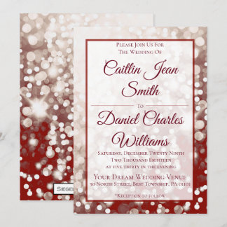Invitation mariage de automne - Champagne et Rouge
