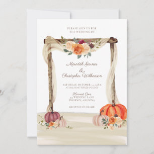 Invitation Mariage de automne Citrouille Boho