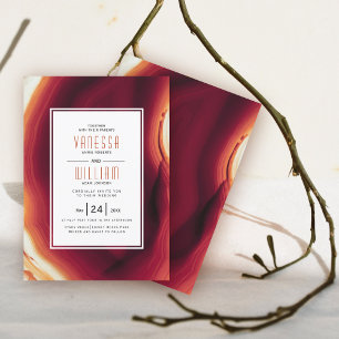 Invitation Mariage de automne d'agate rouge
