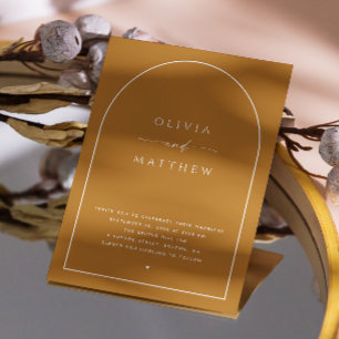 Invitation Mariage de automne d'arche Brown de moutarde. Phot